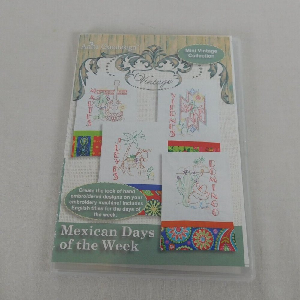 Mexican Days of The Week Anita Goodesign Embroidery Machine Design for Towels